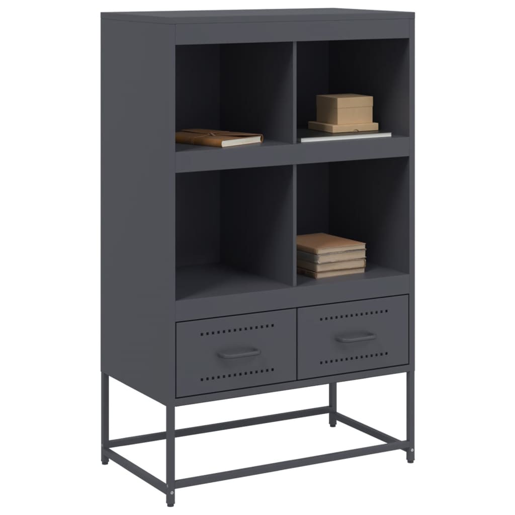 Highboard antrasitt 68x39x111,5 cm stål