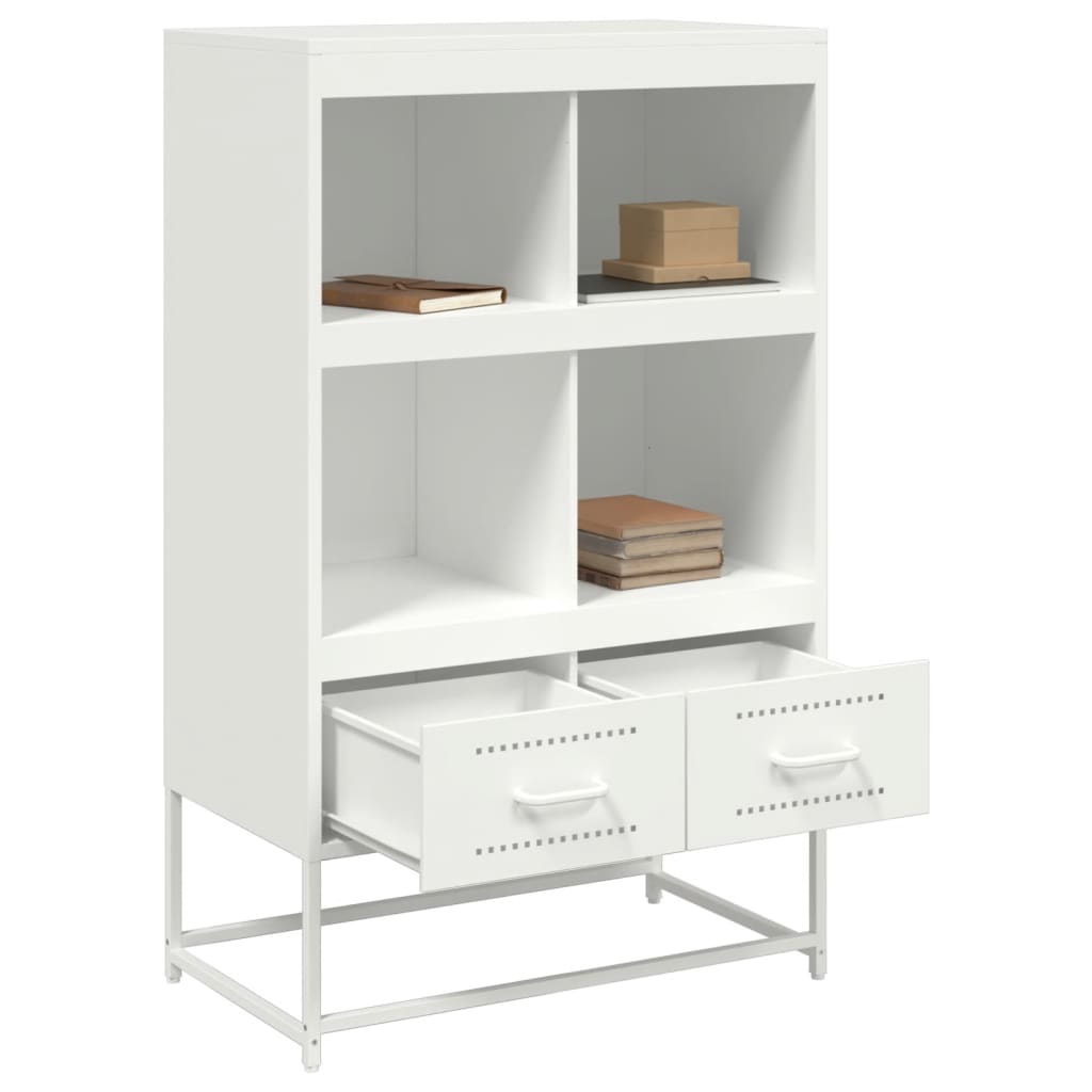 Highboard hvit 68x39x111,5 cm stål