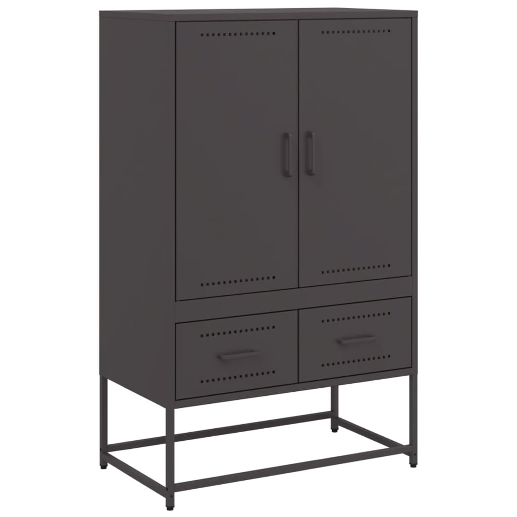 Highboard svart 68x39x111,5 cm stål