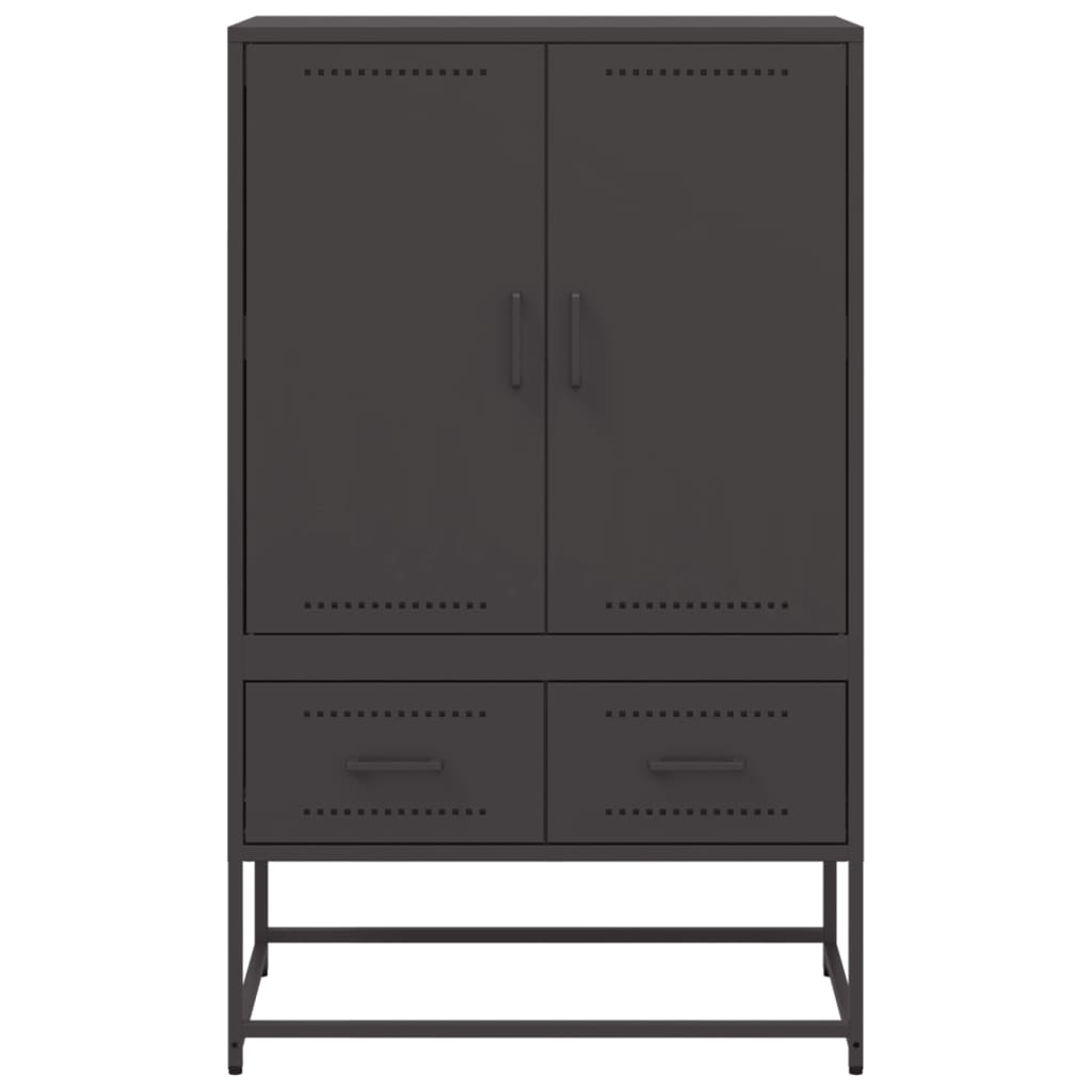 Highboard svart 68x39x111,5 cm stål