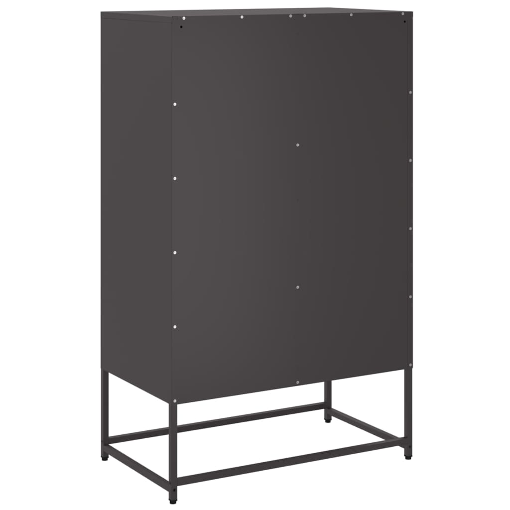 Highboard svart 68x39x111,5 cm stål
