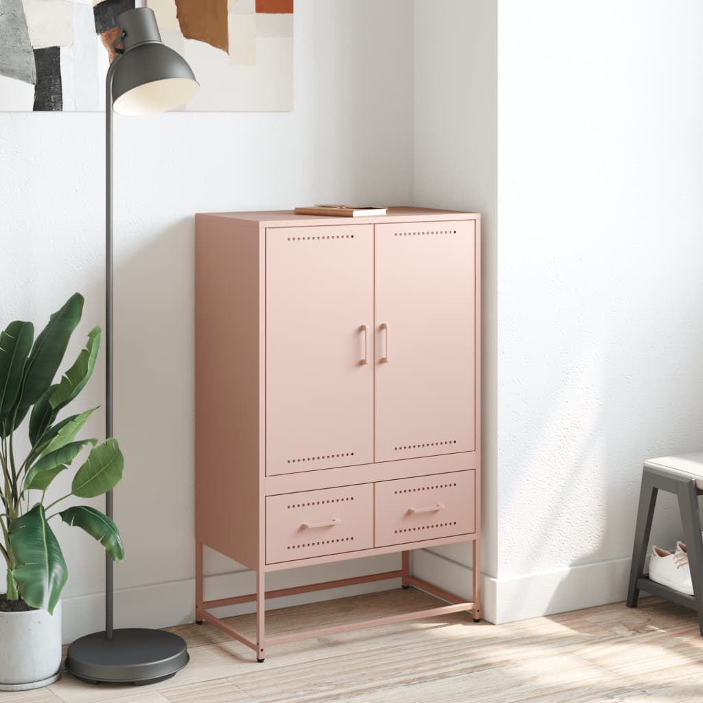 Highboard rosa 68x39x111,5 cm stål