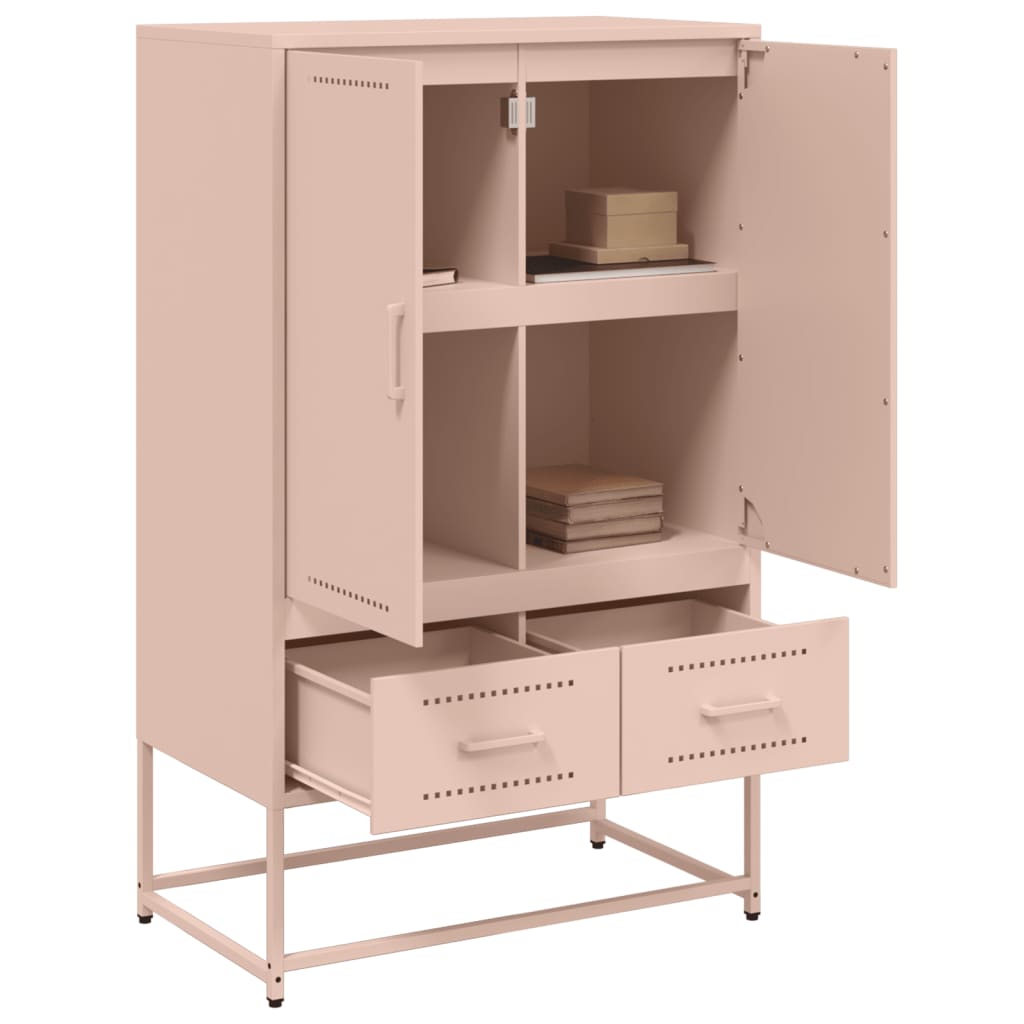 Highboard rosa 68x39x111,5 cm stål