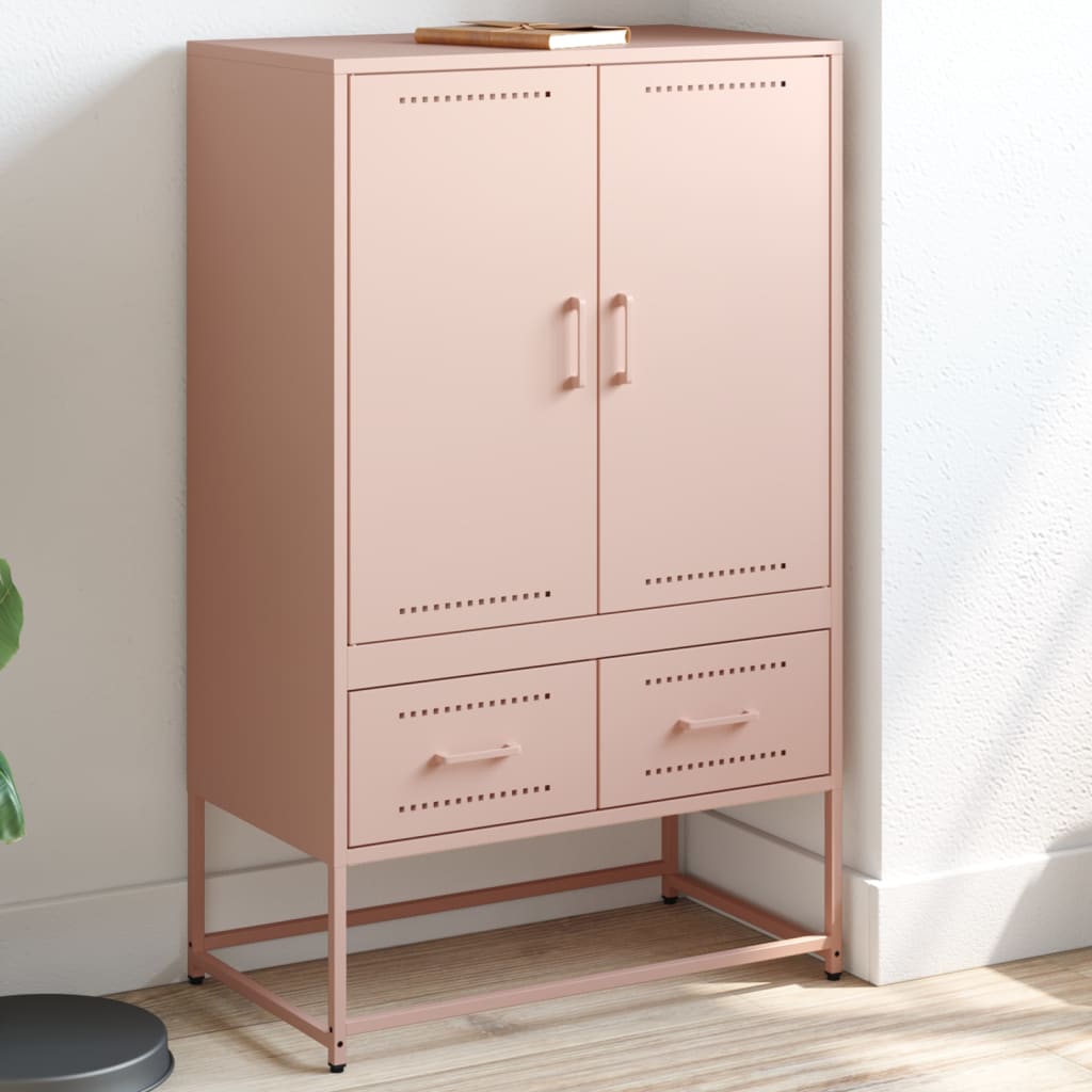Highboard rosa 68x39x111,5 cm stål