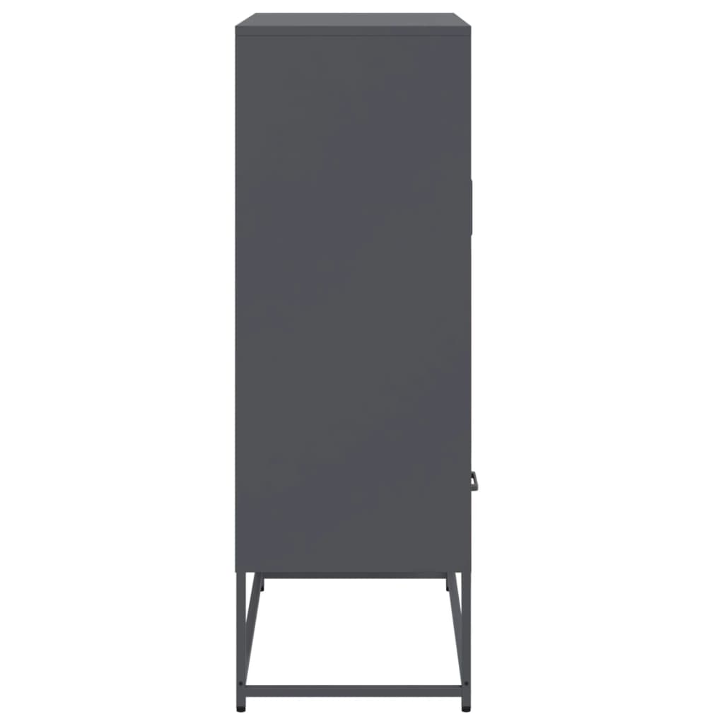 Highboard antrasitt 68x39x111,5 cm stål