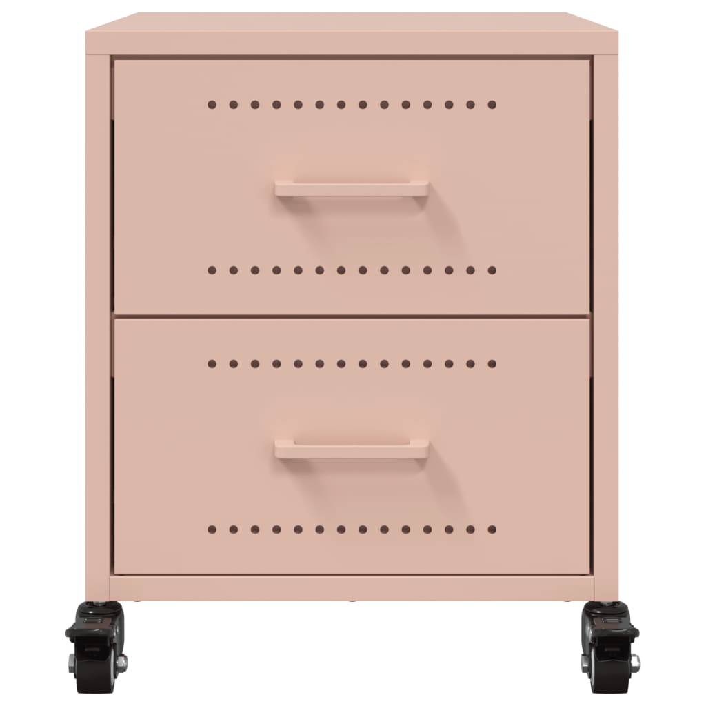 Nattbord 2 stk rosa 36x39x43,5 cm stål