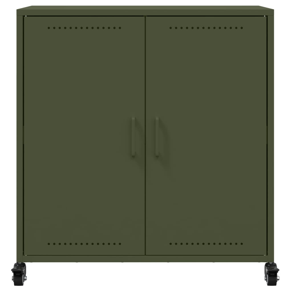 Skjenk olivengrønn 68x39x72 cm stål