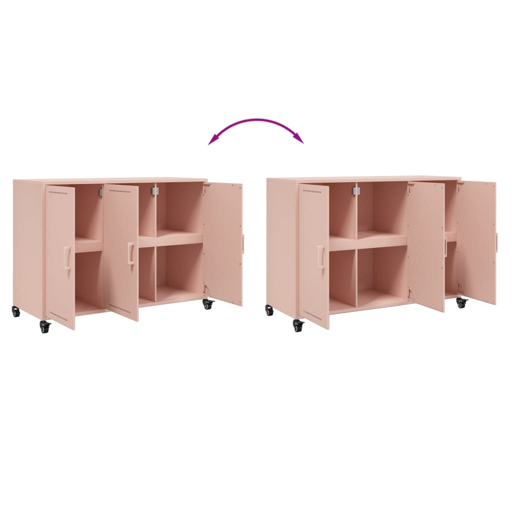Skjenk rosa 100,5x39x72 cm stål