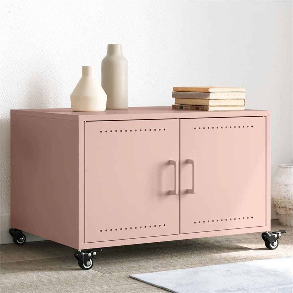 Salongbord rosa 68x50x43,5 cm stål