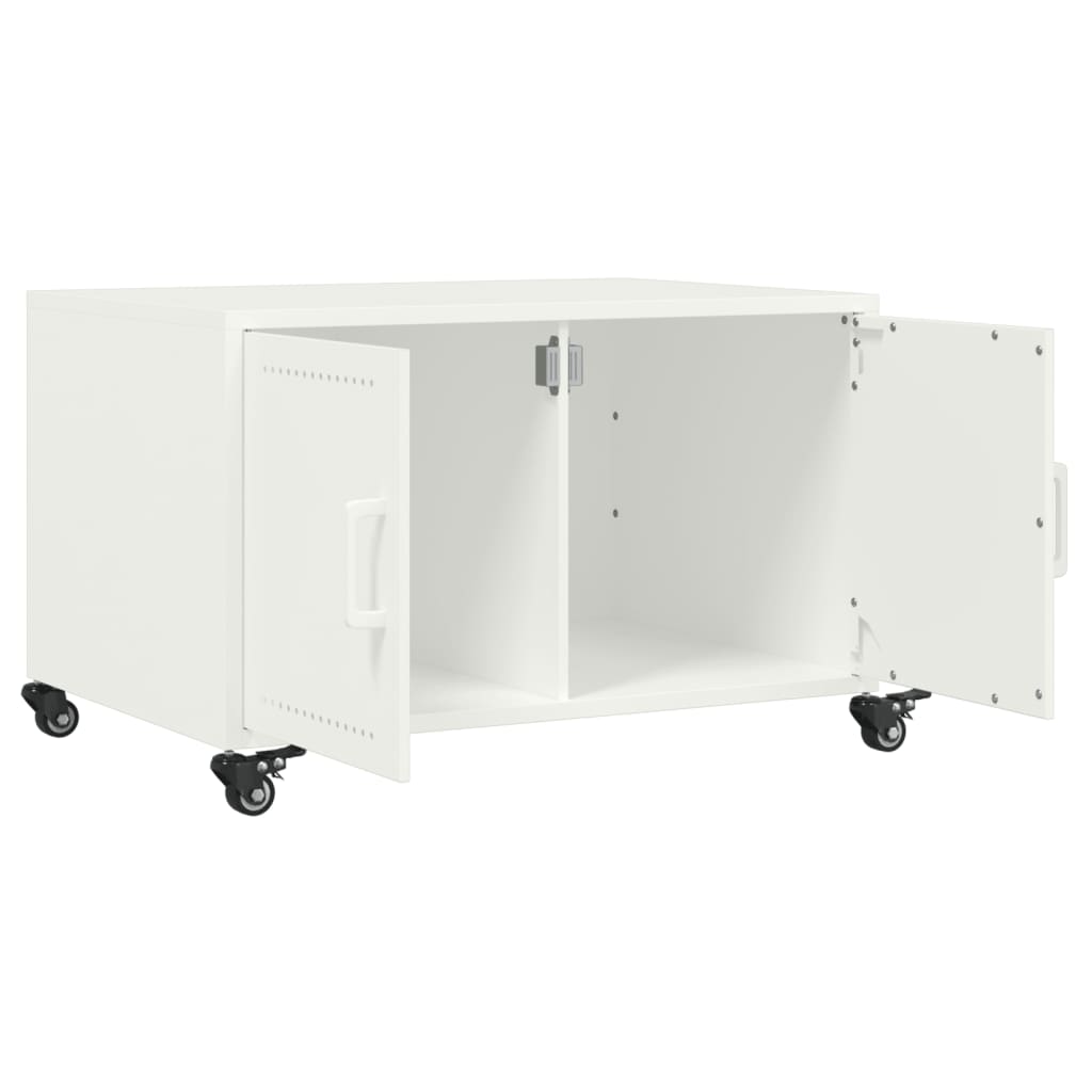 Salongbord hvit 68x50x43,5 cm stål