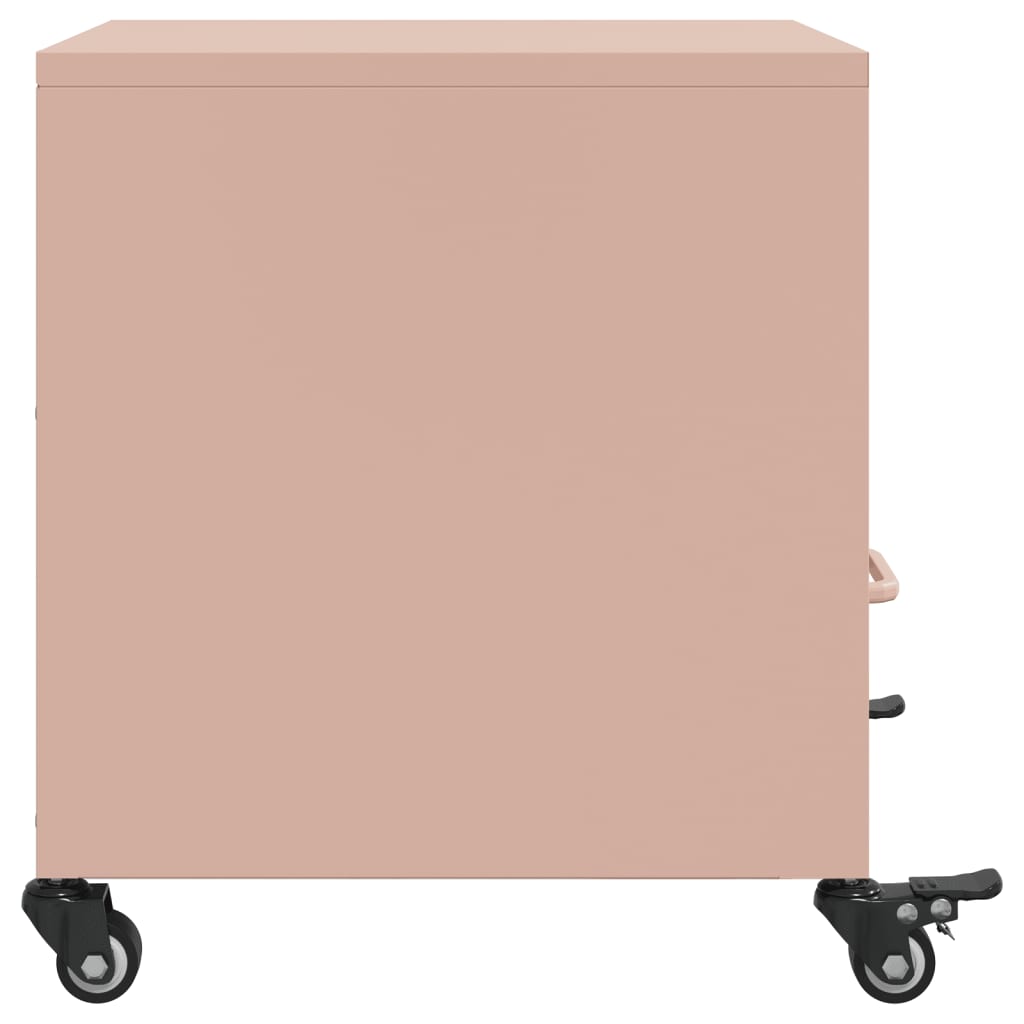 Nattbord 2 stk rosa 36x39x43,5 cm stål