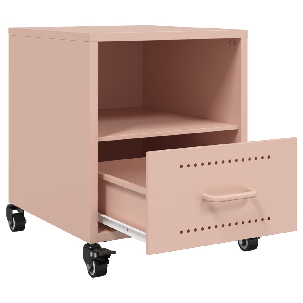 Nattbord 2 stk rosa 36x39x43,5 cm stål
