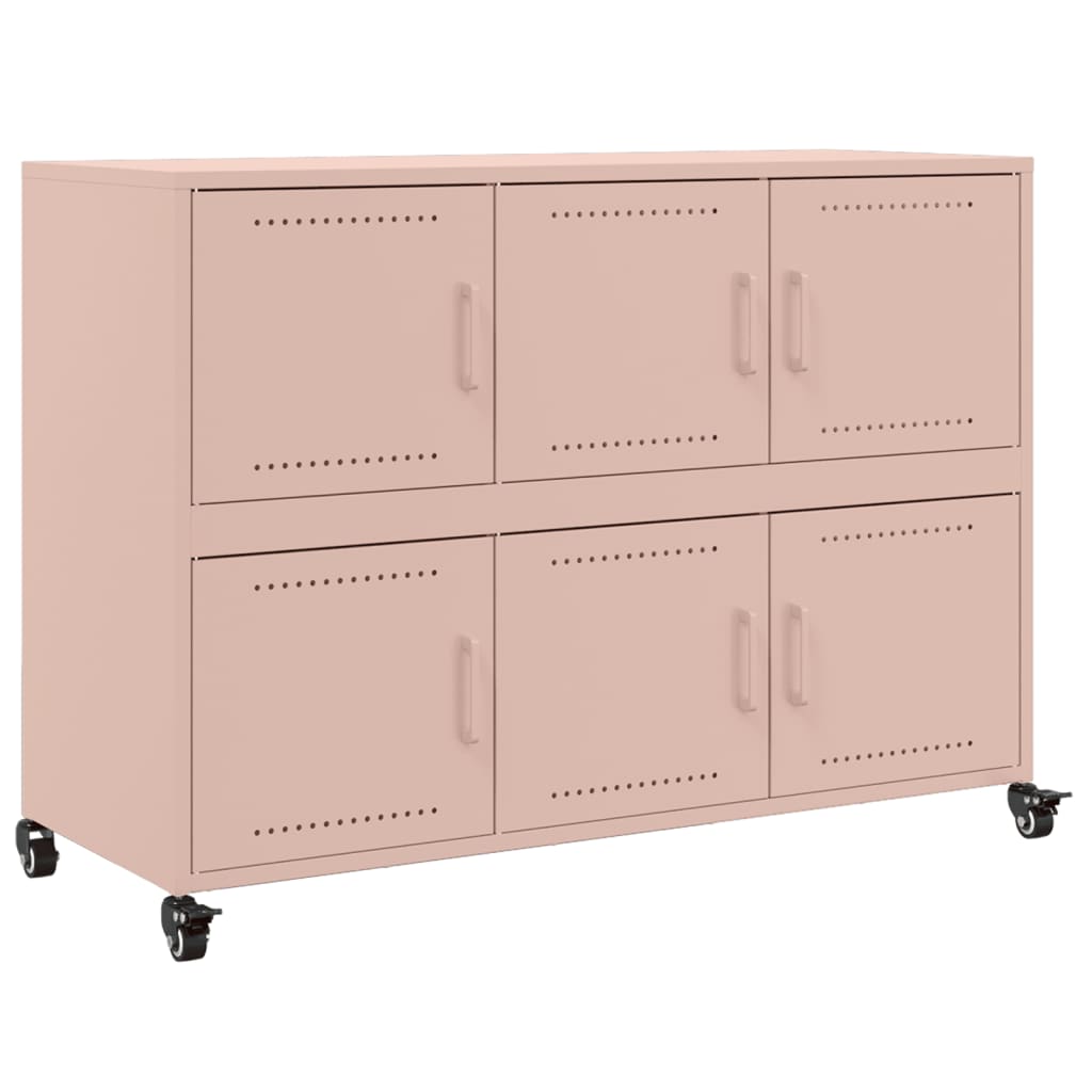 Skjenk rosa 100,5x39x72 cm stål
