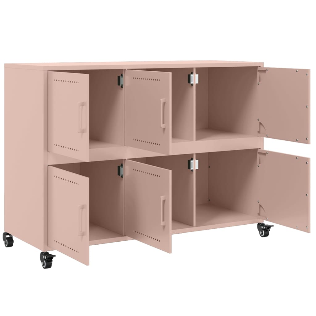 Skjenk rosa 100,5x39x72 cm stål