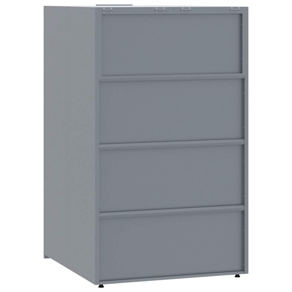 Søppeldunkskur for enkelt dunk grå 69x79x117 cm stål