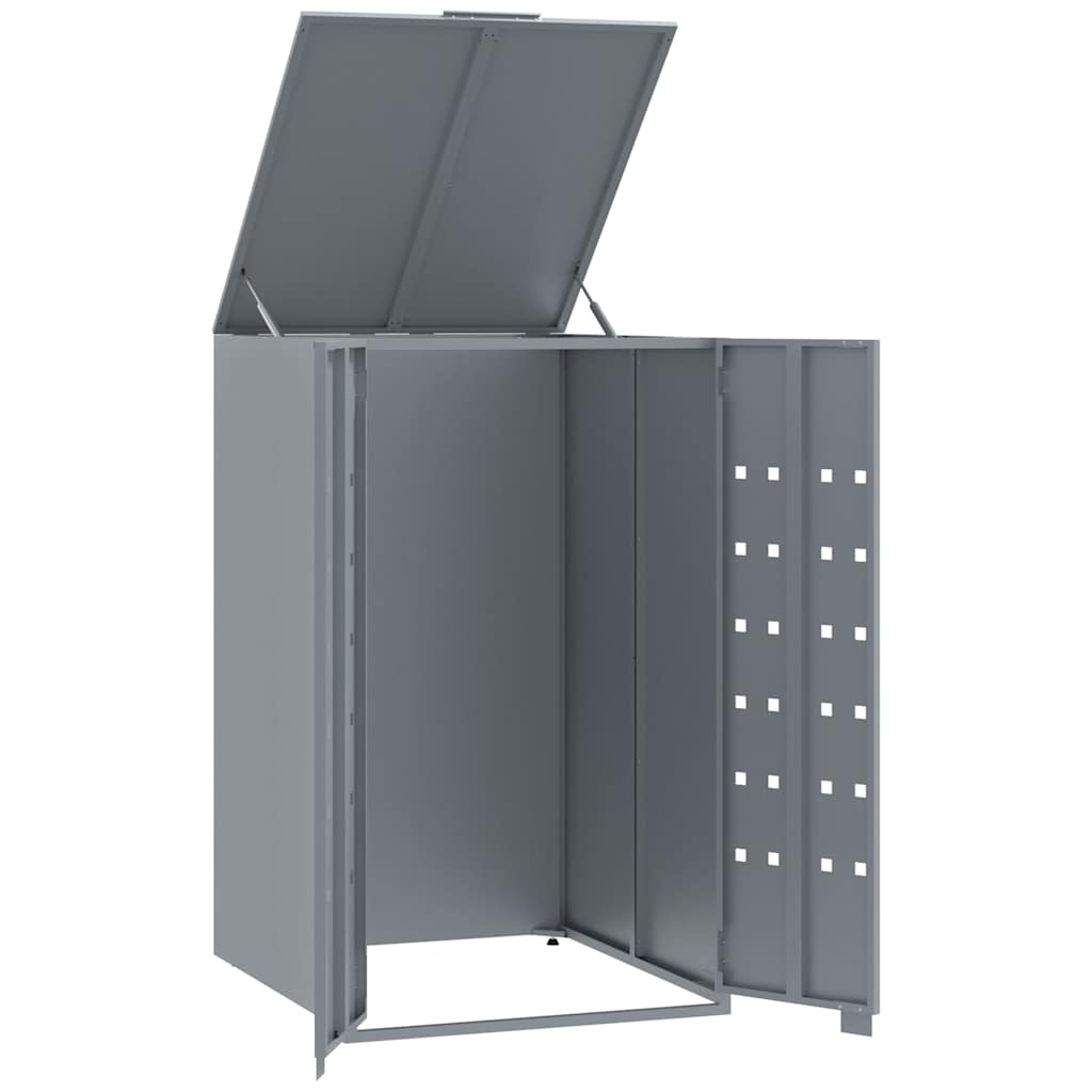 Søppeldunkskur for enkelt dunk grå 69x79x117 cm stål