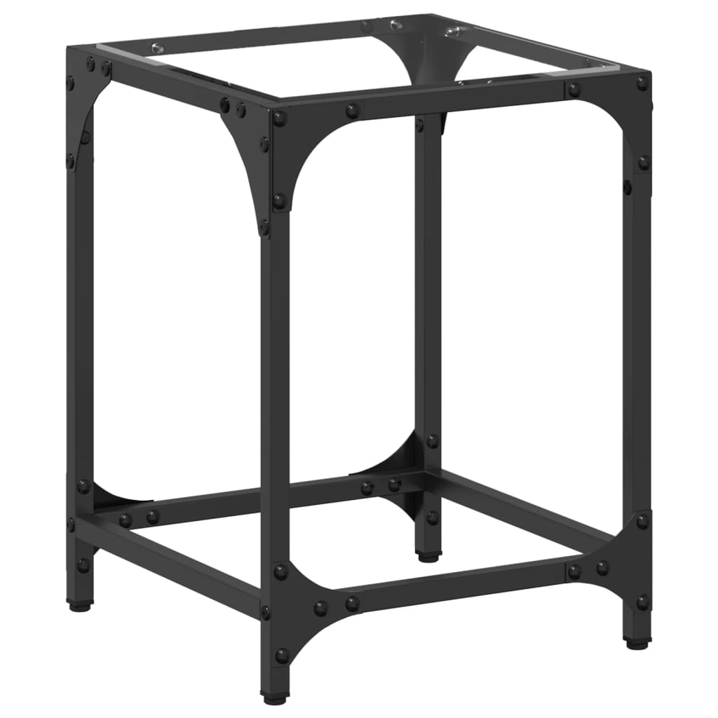 Sofabord med gjennomsiktig glassplate 30x30x40 cm stål