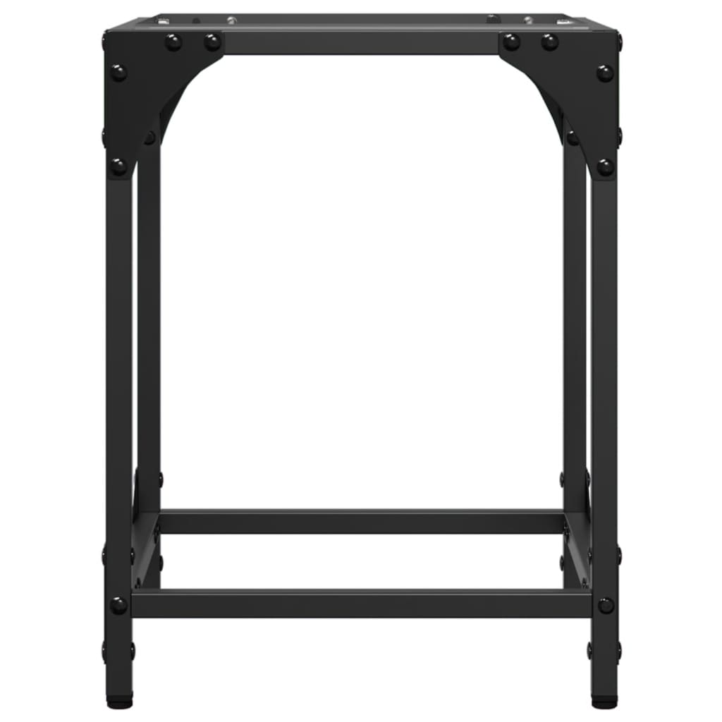 Sofabord med gjennomsiktig glassplate 30x30x40 cm stål