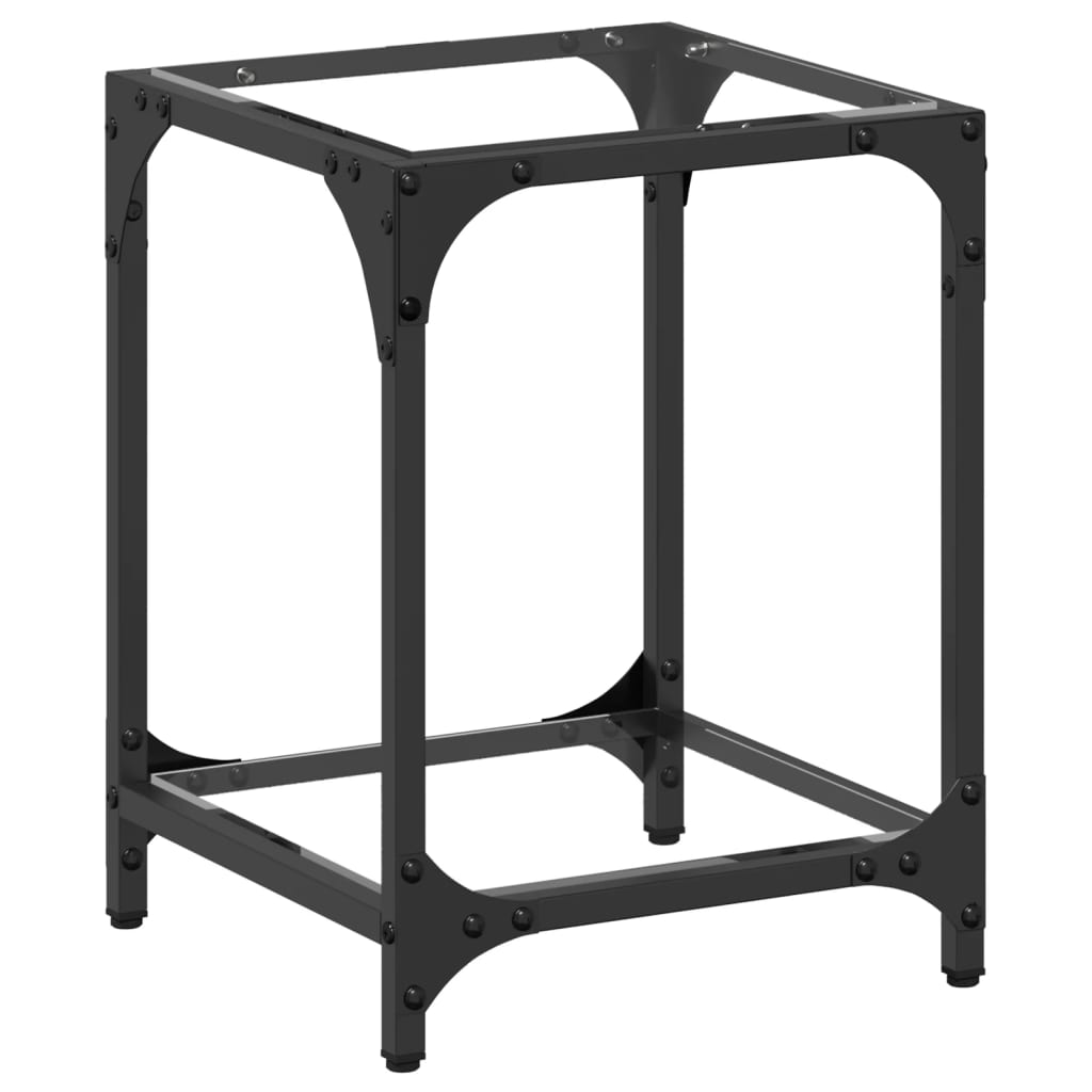 Sofabord med gjennomsiktig glassplate 30x30x40 cm stål