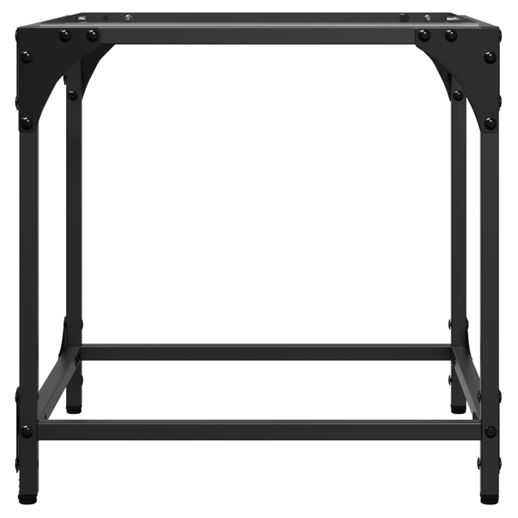 Sofabord med gjennomsiktig glassplate 40x40x40 cm stål