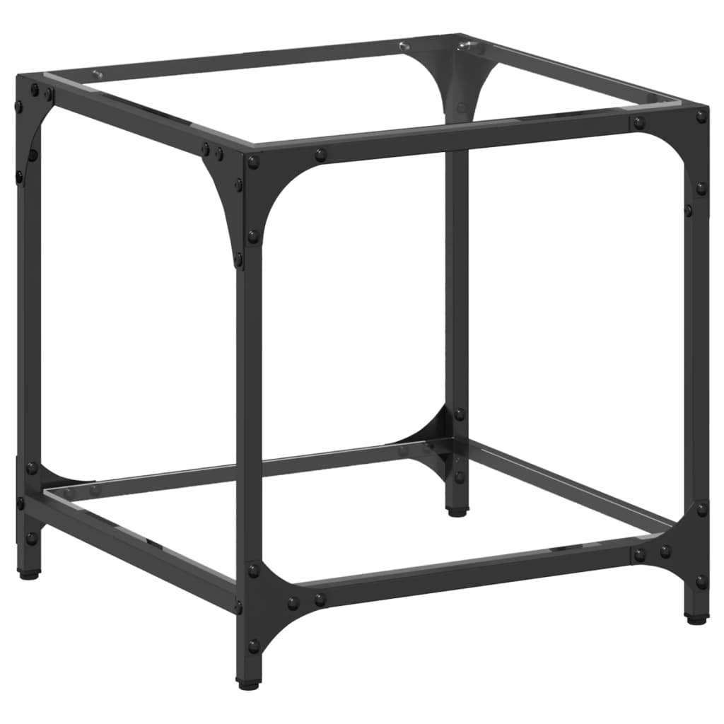 Sofabord med gjennomsiktig glassplate 40x40x40 cm stål