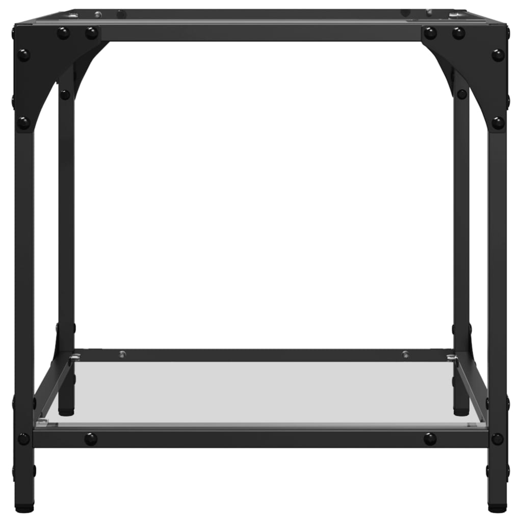 Sofabord med gjennomsiktig glassplate 40x40x40 cm stål