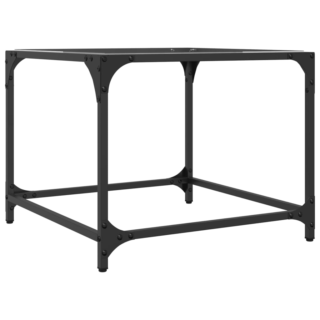 Sofabord med gjennomsiktig glassplate 2 stk 50x50x40 cm stål