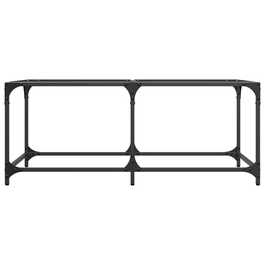 Sofabord med gjennomsiktig glassplate 98,5x50x40 cm stål