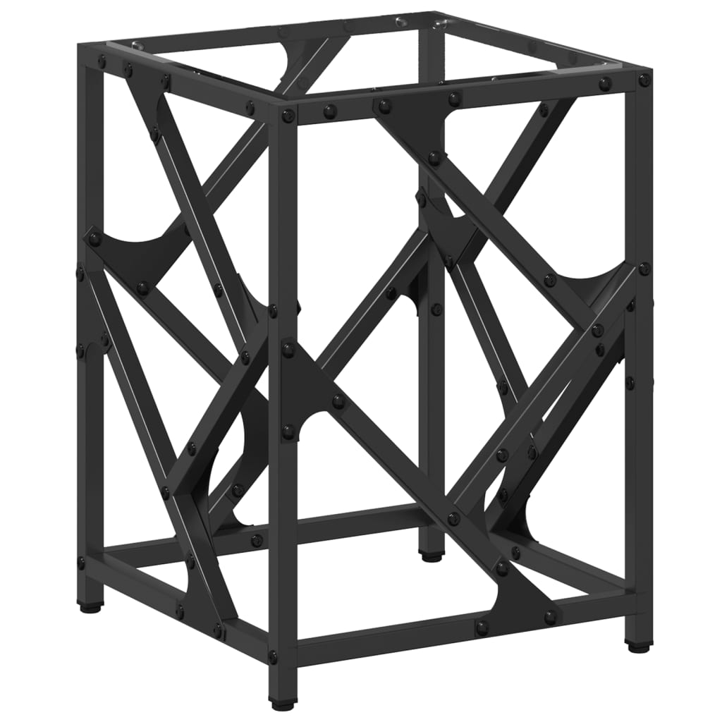 Sofabord med gjennomsiktig glassplate 30x30x41 cm stål