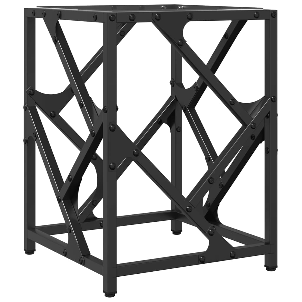 Sofabord med gjennomsiktig glassplate 30x30x41 cm stål
