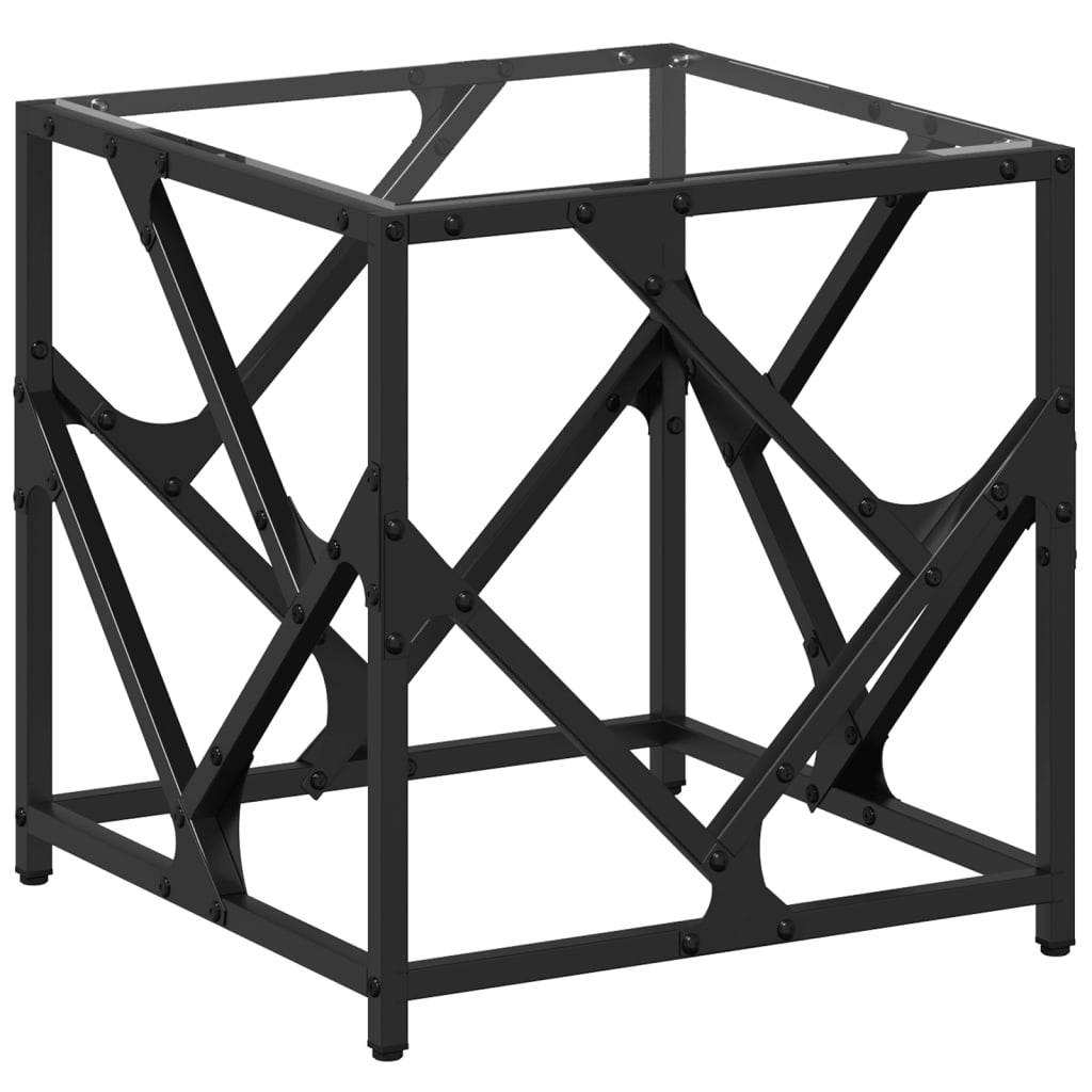 Sofabord med gjennomsiktig glassplate 40x40x41 cm stål