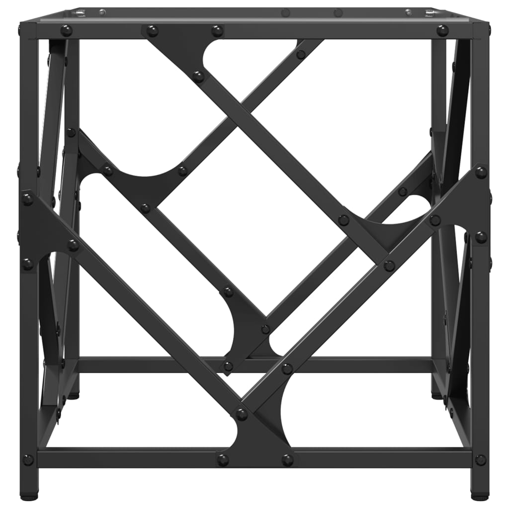 Sofabord med gjennomsiktig glassplate 40x40x41 cm stål
