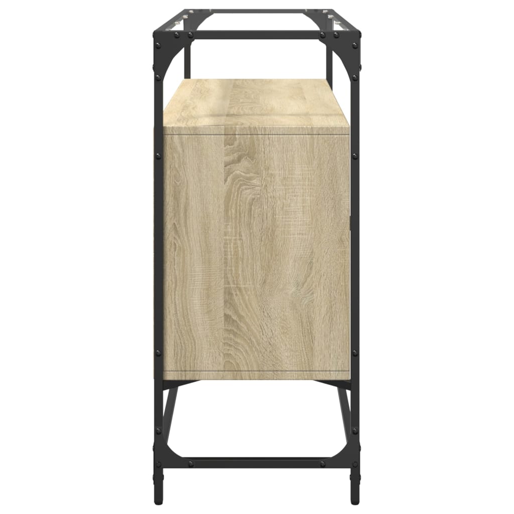 Skjenk med glasstopp sonoma eik 98x35x81 cm konstruert tre