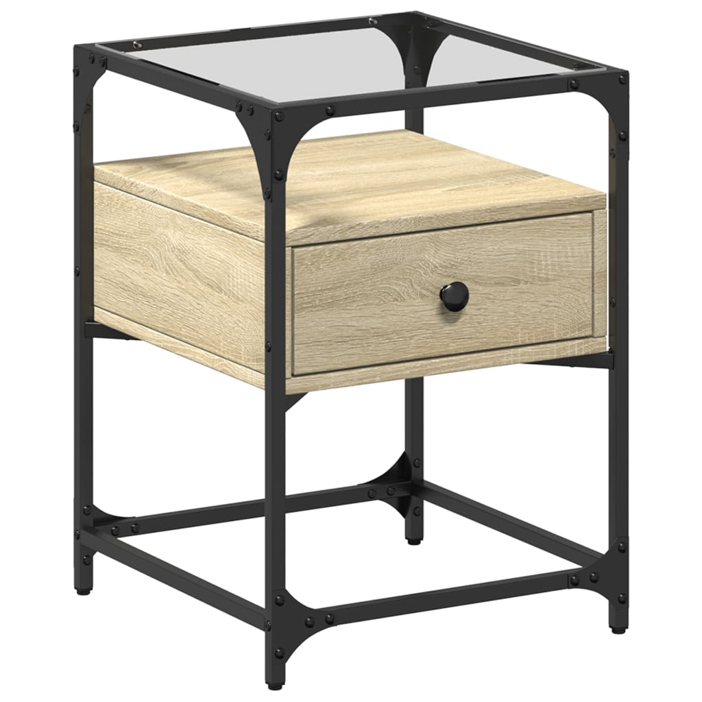 Nattbord 2 stk sonoma eik 40x40x55 cm konstruert tre
