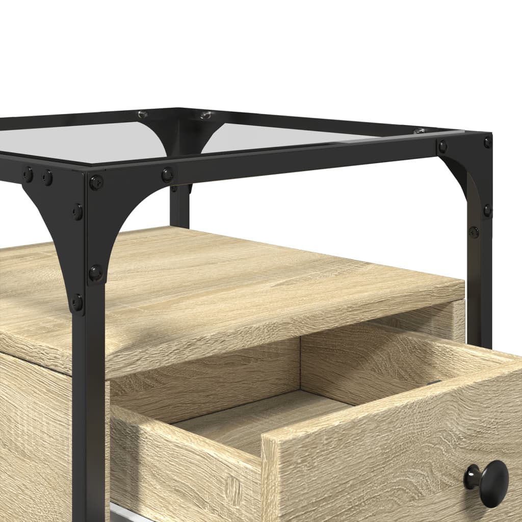 Nattbord 2 stk sonoma eik 40x40x55 cm konstruert tre
