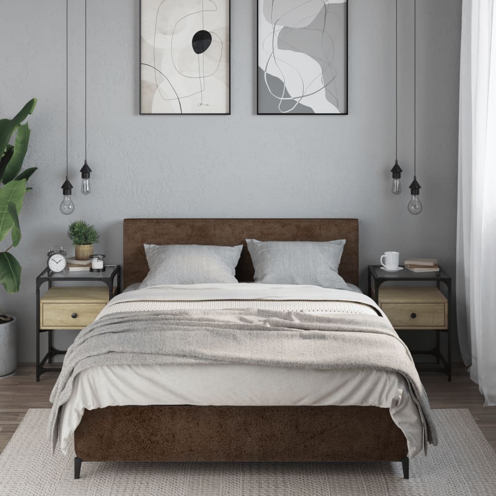 Nattbord 2 stk sonoma eik 40x40x55 cm konstruert tre