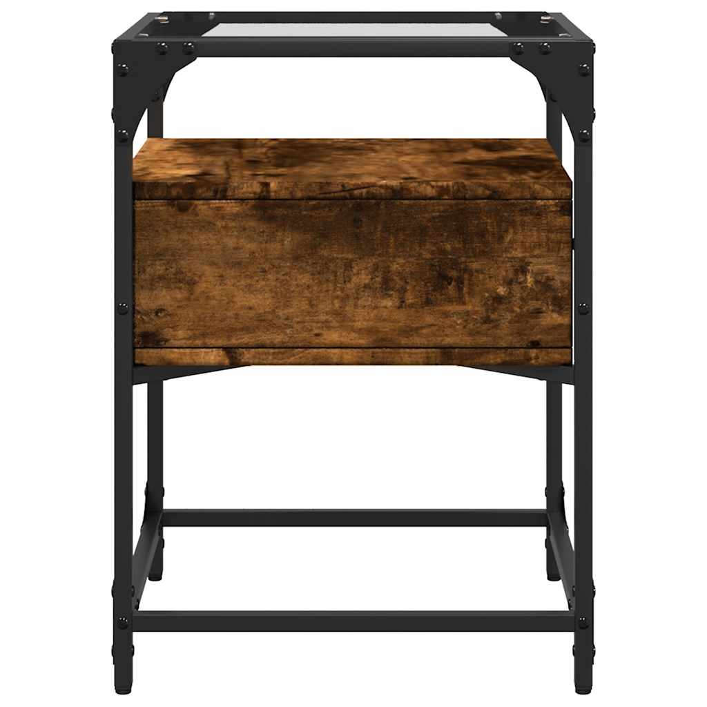 Nattbord røkt eik 40x40x55 cm konstruert tre