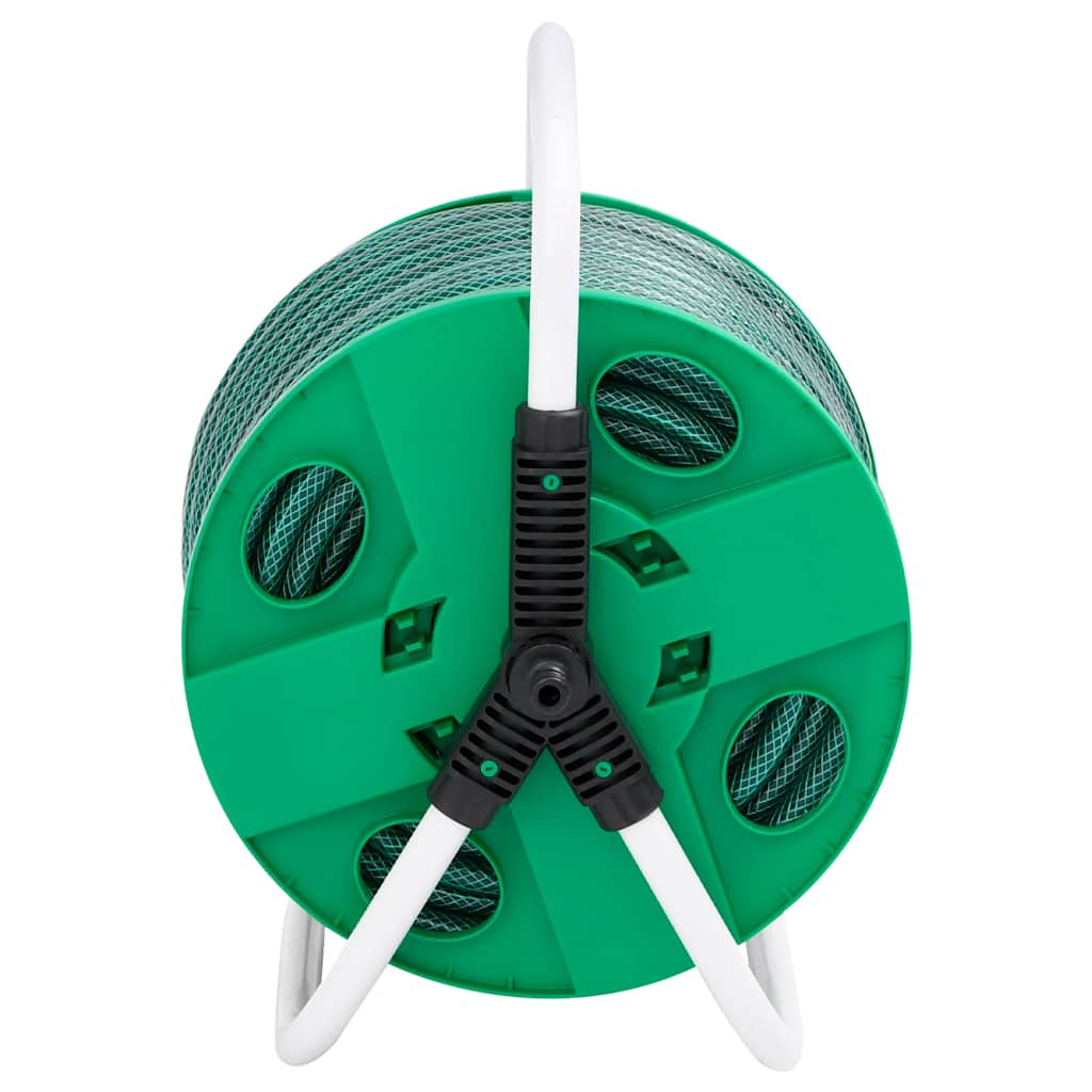Frittstående slangetrommel grønn med slangefester 0,5" 30 m PVC vidaXL