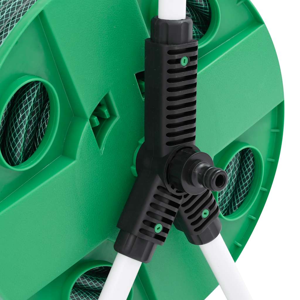 Frittstående slangetrommel grønn med slangefester 0,5" 30 m PVC vidaXL