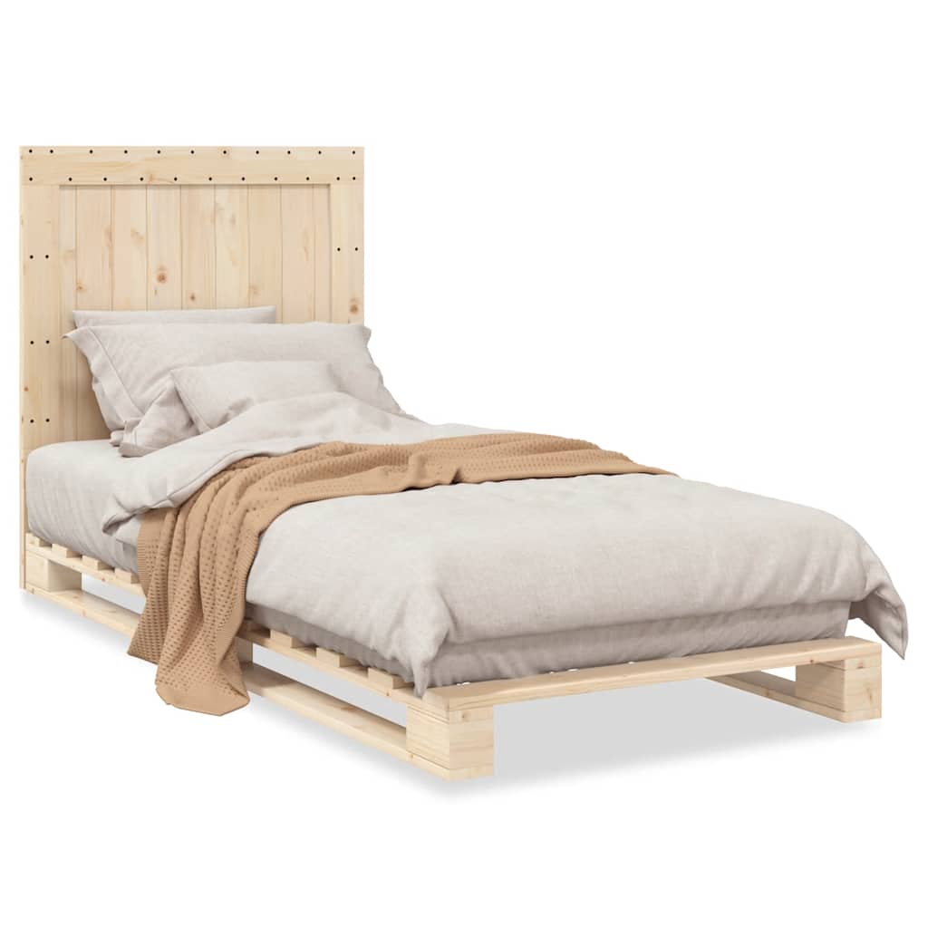 Sengeramme med hodegavl 90x200 cm heltre furu vidaXL