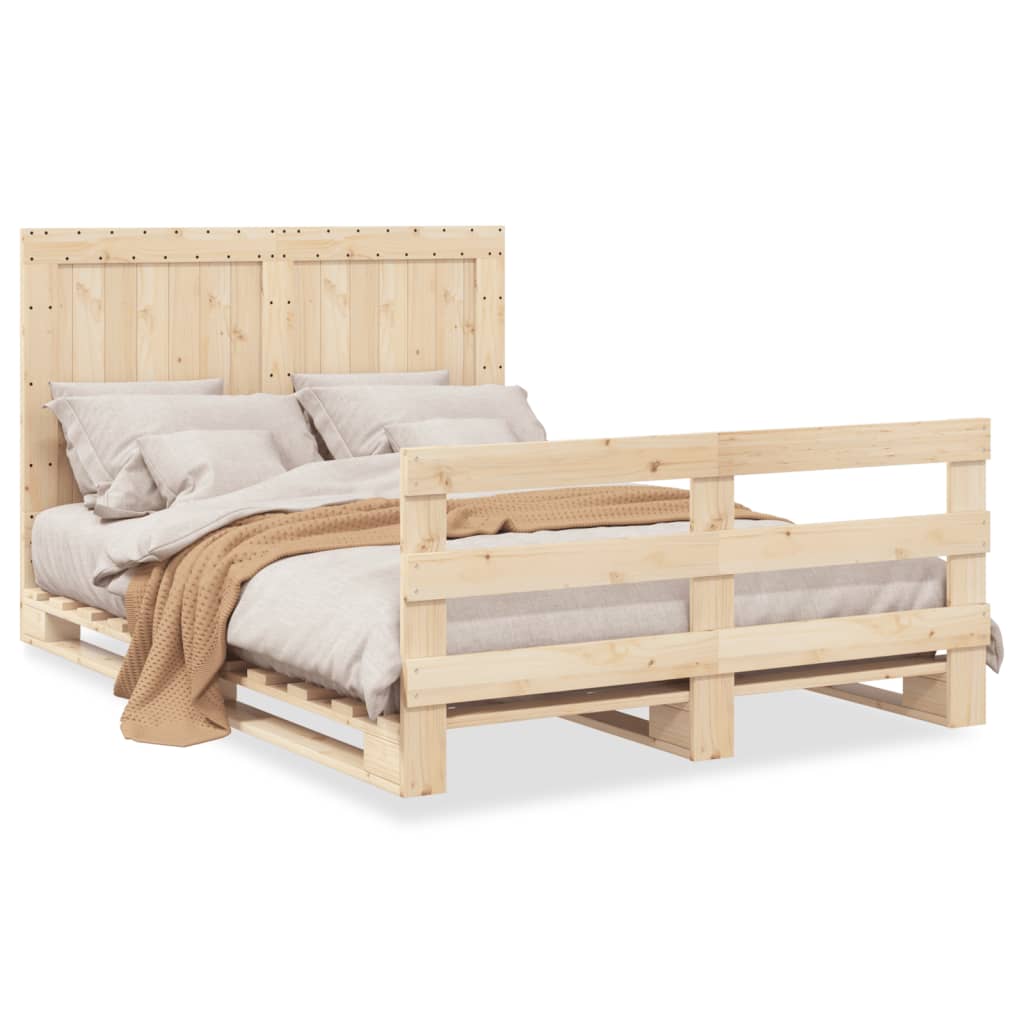 Sengeramme med hodegavl 140x200 cm heltre furu