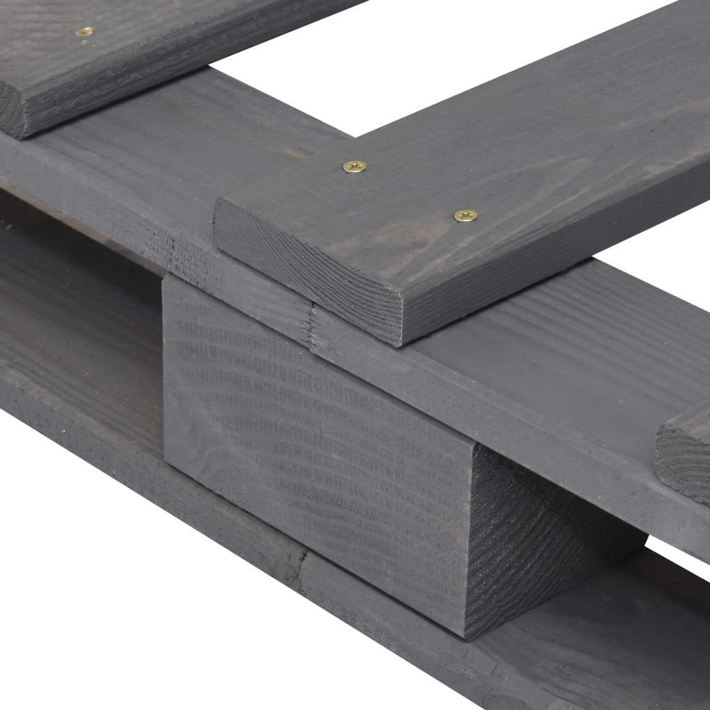 Sengeramme med hodegavl grå 100x200 cm heltre furu