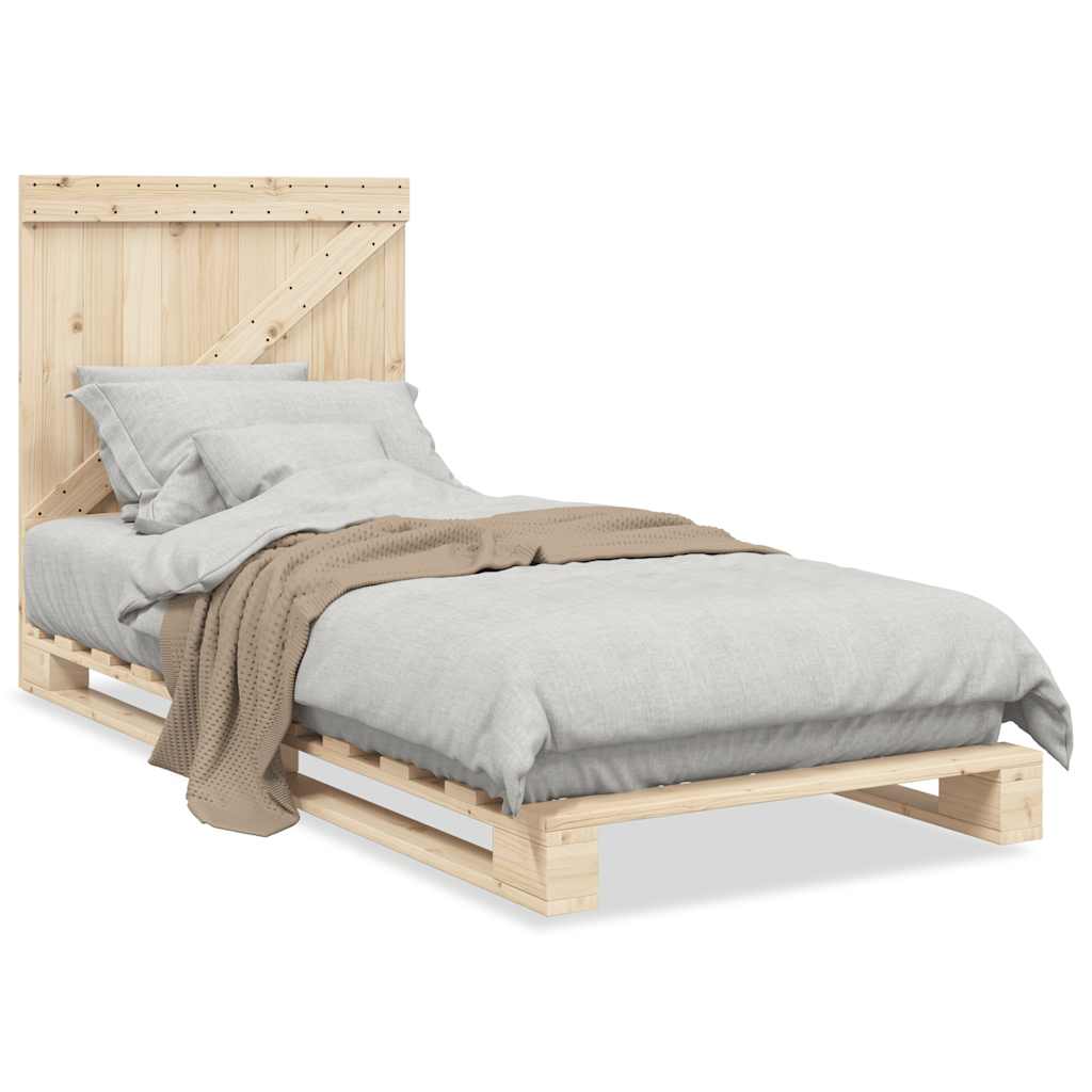 Sengeramme med hodegavl 90x200 cm heltre furu vidaXL