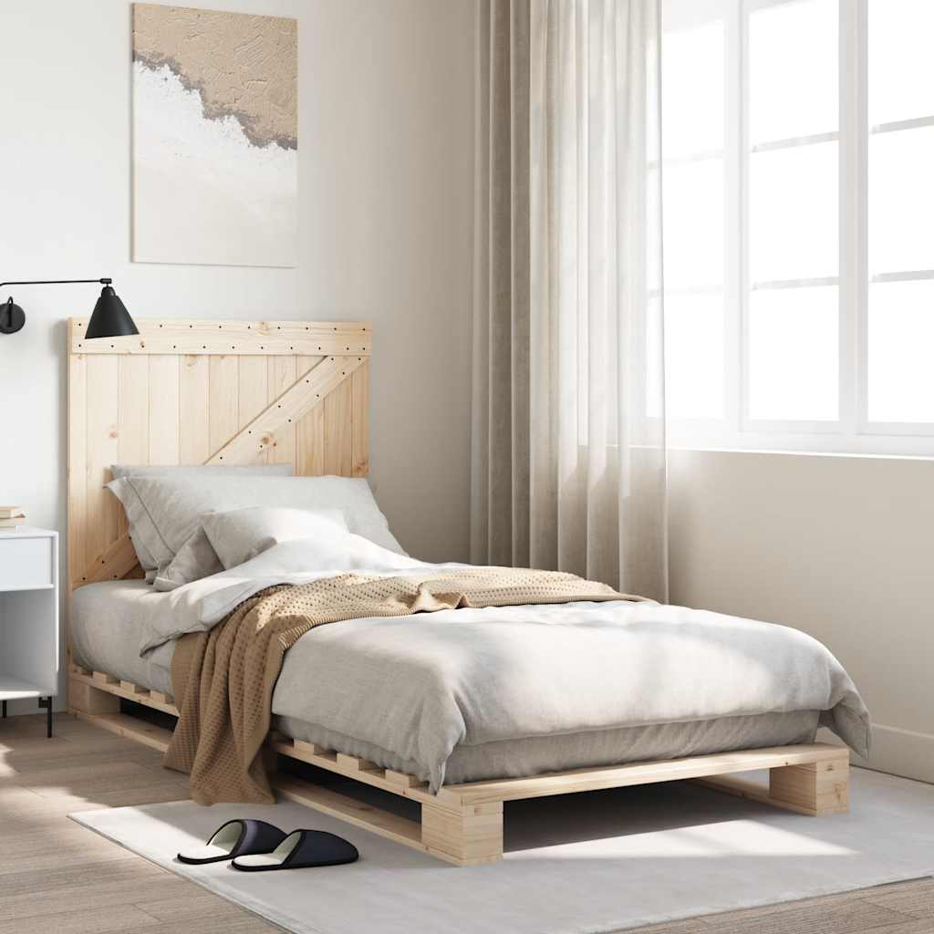 Sengeramme med hodegavl 90x200 cm heltre furu vidaXL