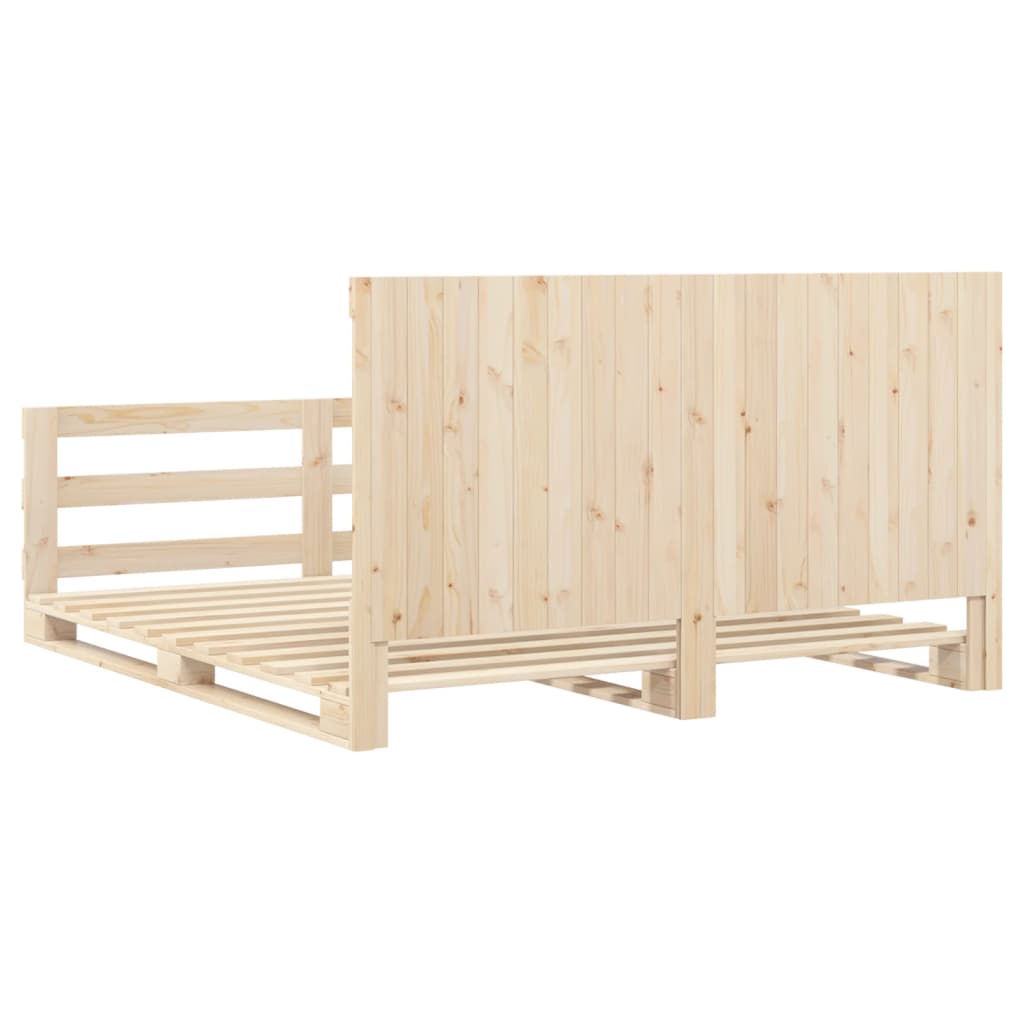 Sengeramme med hodegavl 200x200 cm heltre furu