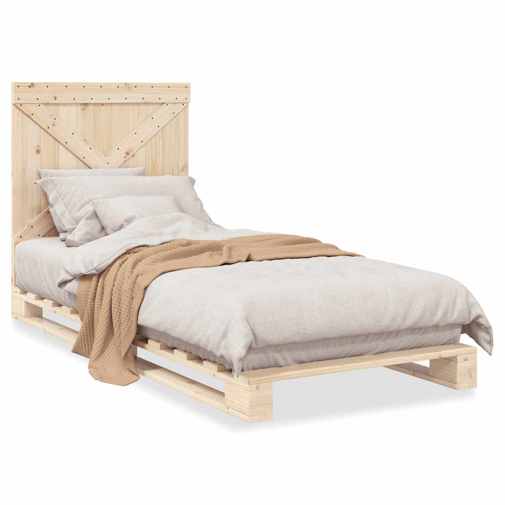 Sengeramme med hodegavl 90x200 cm heltre furu vidaXL