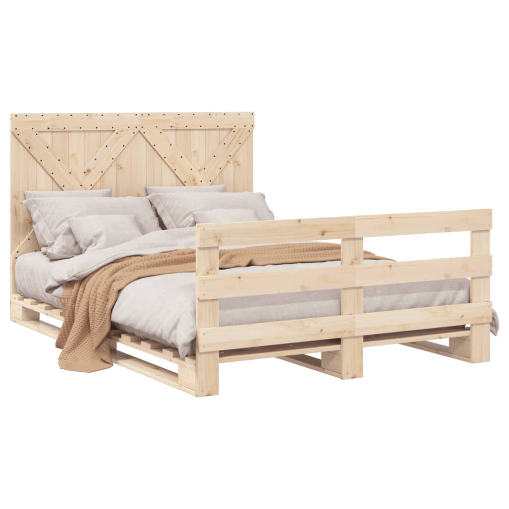 Sengeramme med hodegavl 140x200 cm heltre furu