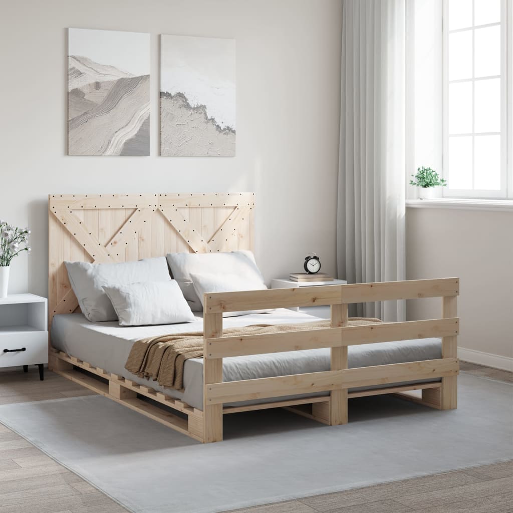 Sengeramme med hodegavl 140x200 cm heltre furu