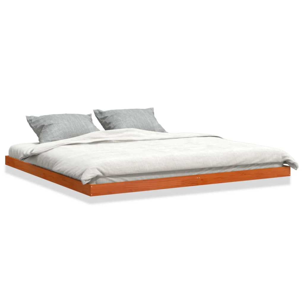 Sengeramme brun 200x200 cm heltre furu