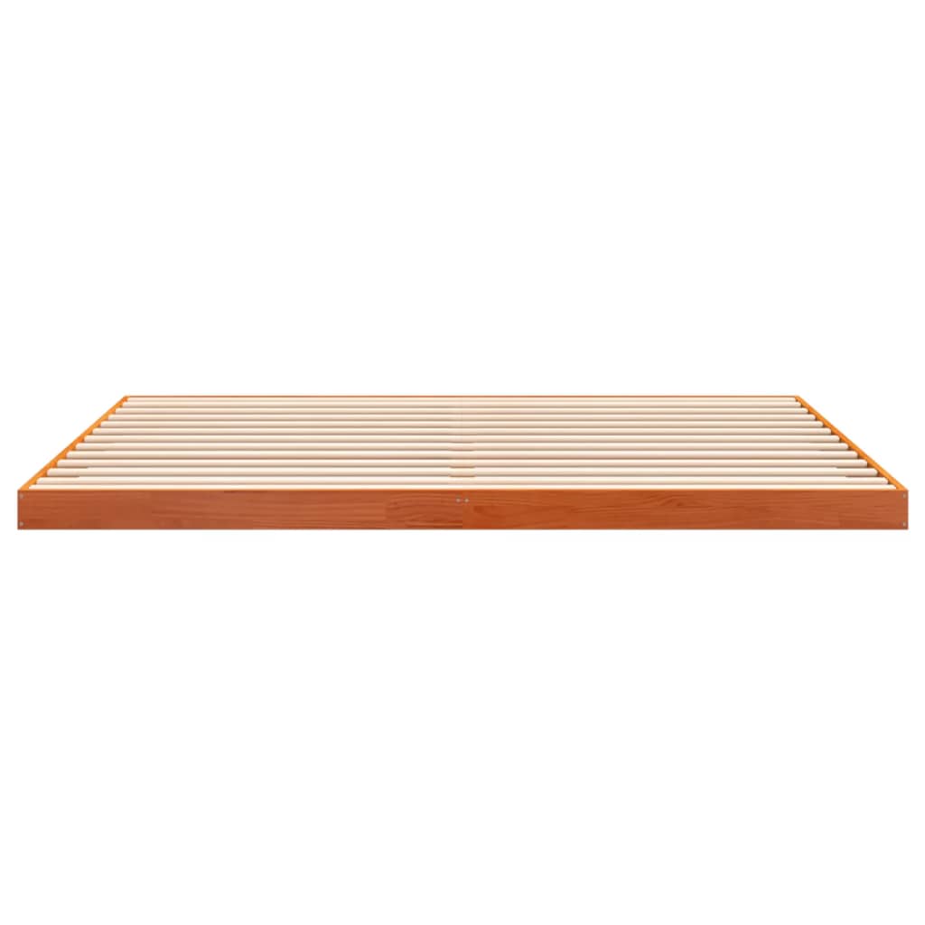 Sengeramme brun 200x200 cm heltre furu